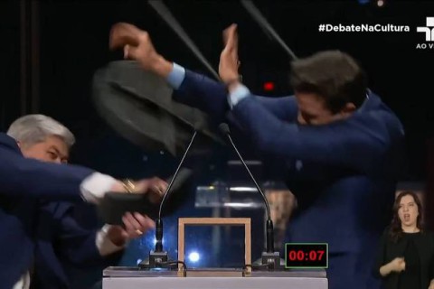 Pablo Marçal é agredido com cadeirada durante debate da TV Cultura