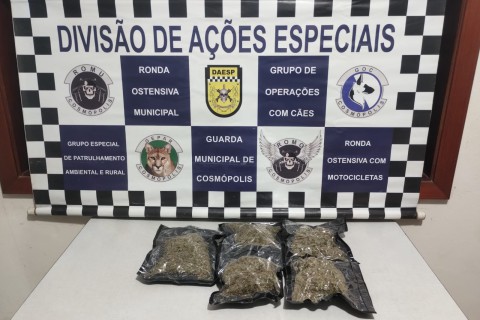 Guarda Municipal de Cosmópolis realiza apreensão de drogas após perseguição no Bairro Cidade Alta